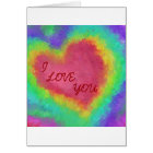 Rainbow Heart Impressionist I Love You Card