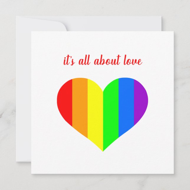 Rainbow Heart Invitation (Front)