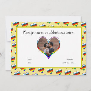 Rainbow Heart Invitation