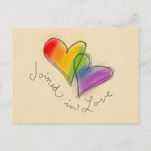 Rainbow Heart Joined in Love Postcard