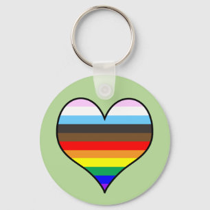 Rainbow Heart Keychain