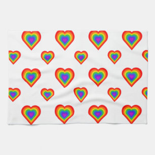 Rainbow Heart Kitchen Towel