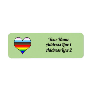 Rainbow Heart Label