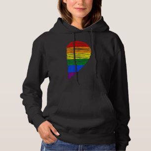 Rainbow Heart LGBT Matching Couple Day Pride Frien Hoodie