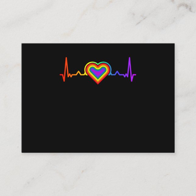 Rainbow Heart LGBTQ Lesbian Gay Pride Business Card (Front)