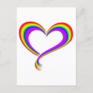 Rainbow heart LGBTQ+ Pride carte postale