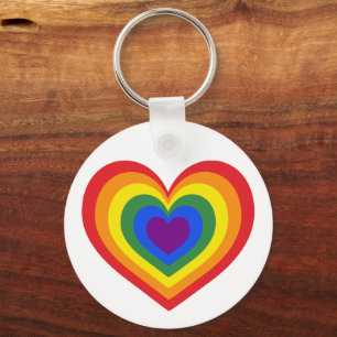 Rainbow Heart LGBTQ Pride Keychain