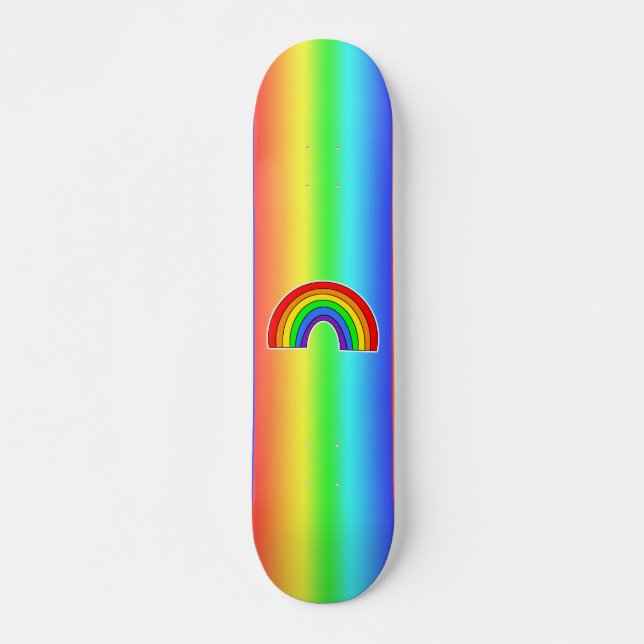 Rainbow Heart LGBTQ+ Skateboard (Devant)