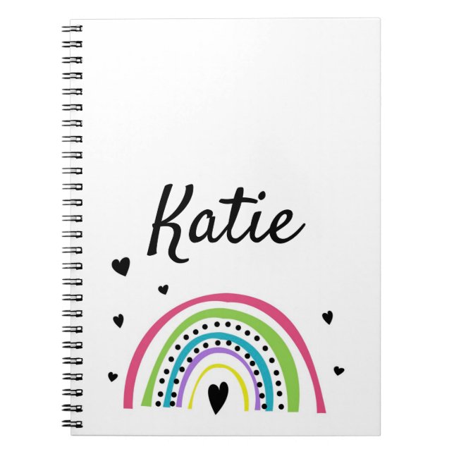 Rainbow Heart Little Girl Spiral Photo Notebook (Front)