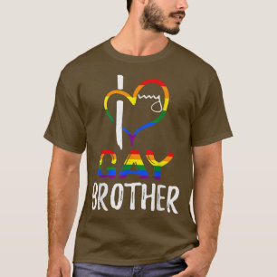 Rainbow Heart Love Gay Brother LGBTQ LGBT Pride Mo T-Shirt