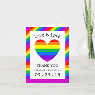 Rainbow Heart Love is Love Mariage Merci