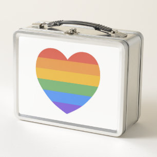 Rainbow Heart Metal Lunch Box
