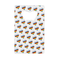 Rainbow Heart Motif Carte de crédit Bottle Opener