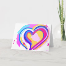RAINBOW HEART ORIGINAL ART Folded Greeting Card