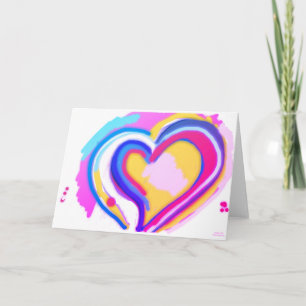 RAINBOW HEART ORIGINAL ART Folded Greeting Card