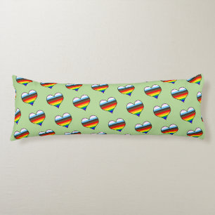 Rainbow Heart Pattern Body Pillow