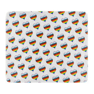 Rainbow Heart Pattern Cutting Board