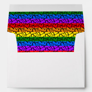 Rainbow Heart Pattern Envelope