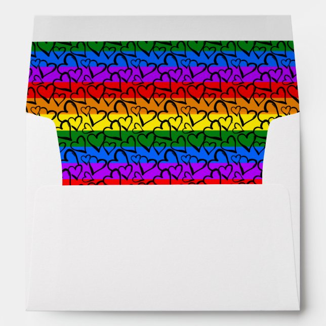 Rainbow Heart Pattern Envelope (Back (Bottom))