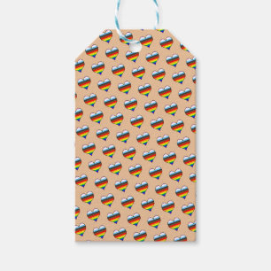 Rainbow Heart Pattern Gift Tags