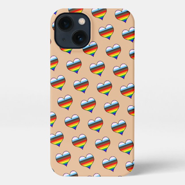 Rainbow Heart Pattern iPhone Case (Back)