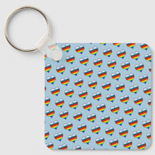 Rainbow Heart Pattern Keychain