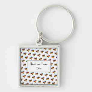 Rainbow Heart Pattern Keychain