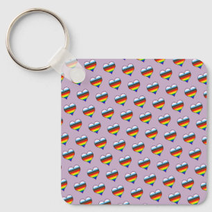 Rainbow Heart Pattern Keychain