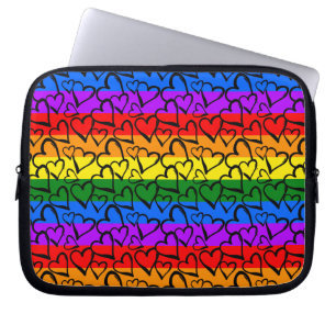Rainbow Heart Pattern Laptop Sleeve