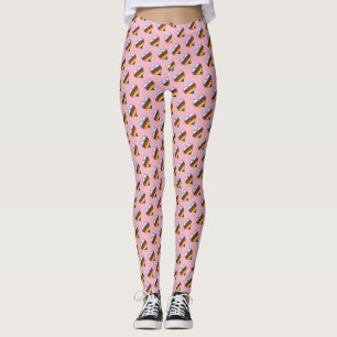 Rainbow Heart Pattern Leggings