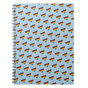 Rainbow Heart Pattern Notebook