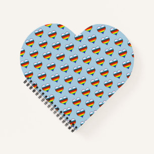 Rainbow Heart Pattern Notebook