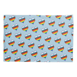 Rainbow Heart Pattern Pillow Case