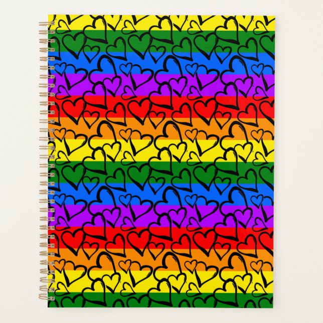 Rainbow Heart Pattern Planner (Front)