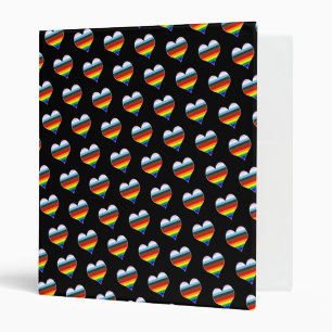 Rainbow Heart Pattern Pocket Folder Binder