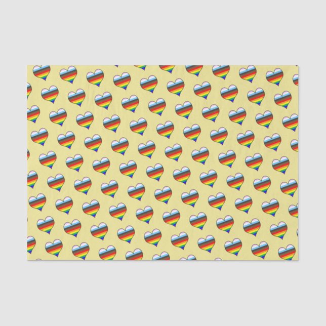Rainbow Heart Pattern Tissue Paper (Front)