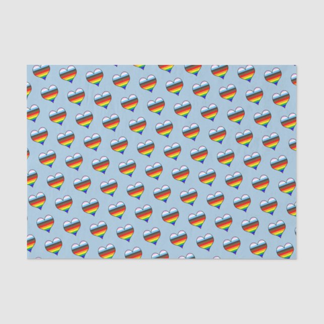 Rainbow Heart Pattern Tissue Paper (Front)
