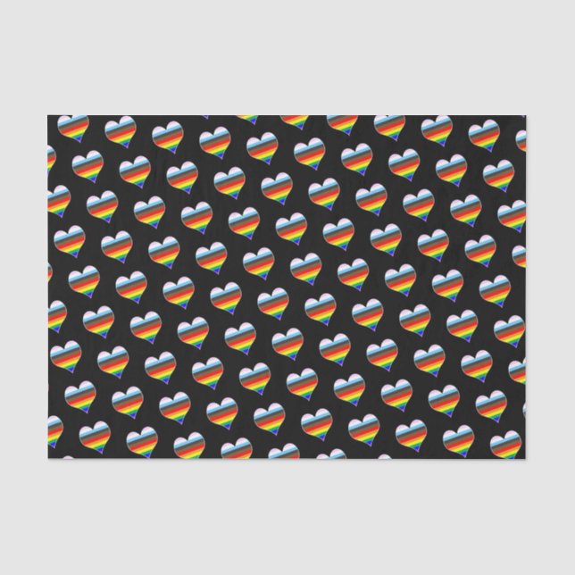 Rainbow Heart Pattern Tissue Paper (Front)