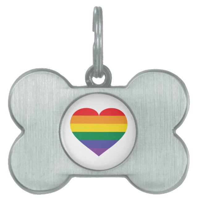 Rainbow Heart Pet ID Tag (Front)