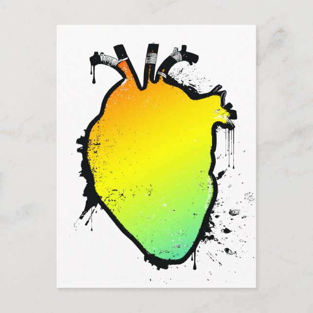 rainbow heart postcard (Front)