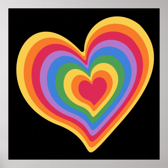 Rainbow heart. Pride gay love  Poster (Front)