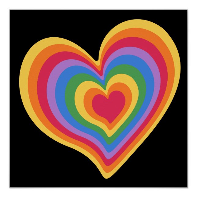 Rainbow heart. Pride gay love  Poster (Front)