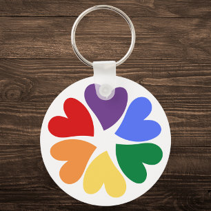 Rainbow Heart Pride Keychain
