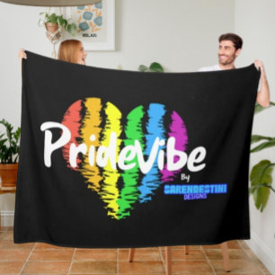 Rainbow Heart PrideVibe: Cozy with Pride Fleece Blanket