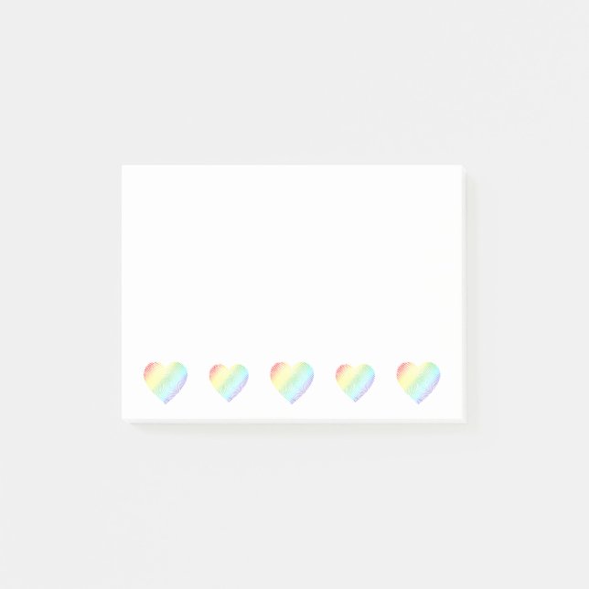 Rainbow Heart Shaped Heart  Post-it Notes (Front)