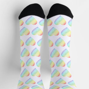 Rainbow Heart Shaped Pattern Socks