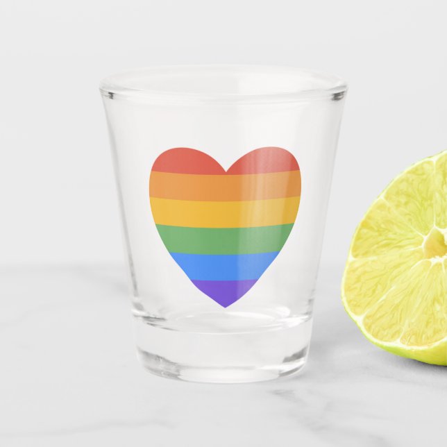 Rainbow Heart Shot Glass (Front)