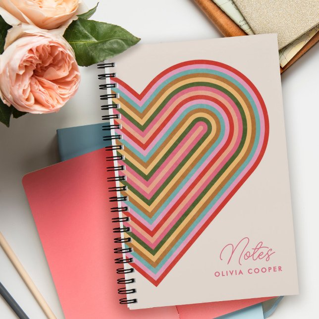 Rainbow Heart Spiral Notebook - Pink (Creator Uploaded)