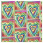 Rainbow Heart Spirit Words Fabric Art Material