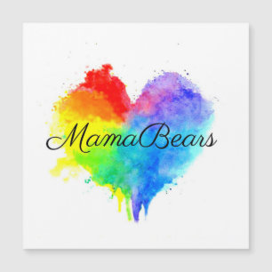 Rainbow Heart Square Magnetic Card